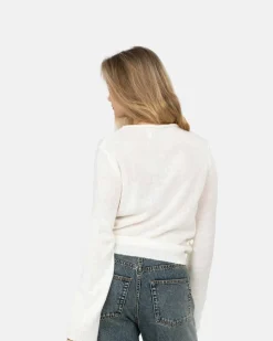Asymmetrisk Cardigan Cremehvid