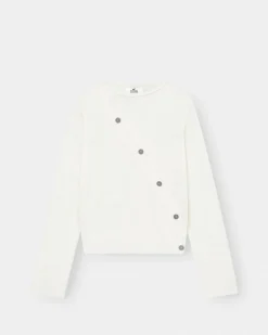 Asymmetrisk Cardigan Cremehvid