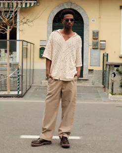 Baggy 100% hørbukser Mokka