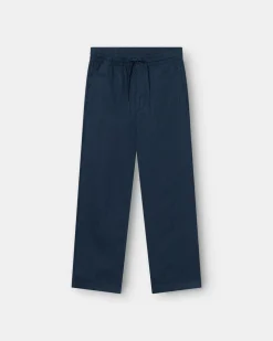 Baggy 100% hørbukser Navy