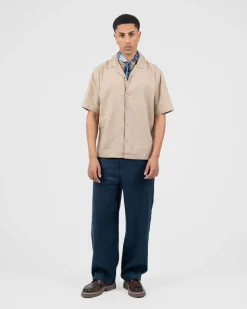 Baggy 100% hørbukser Navy
