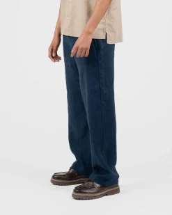 Baggy 100% hørbukser Navy