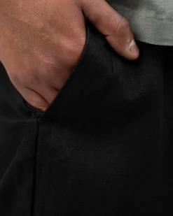 Baggy 100% hørbukser Sort