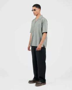Baggy 100% hørbukser Sort