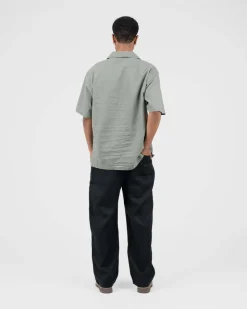 Baggy 100% hørbukser Sort
