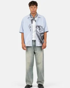 Baggy Denim Jeans Light Blue Vintage Wash