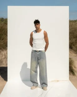 Baggy Denim Jeans Light Blue Vintage Wash