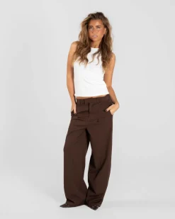 Baggy Suit Pants Brown