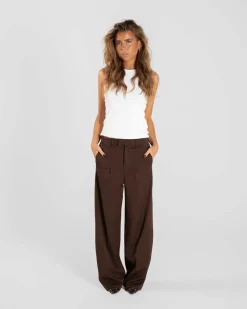Baggy Suit Pants Brown