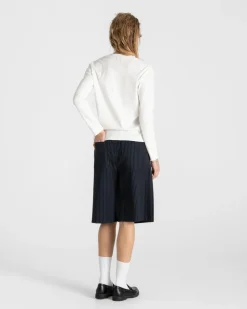 Bermuda Shorts Navy Pinstriped dame