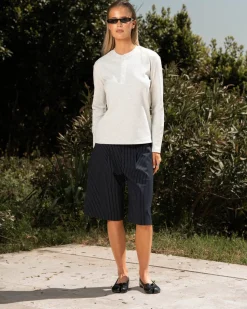 Bermuda Shorts Navy Pinstriped dame