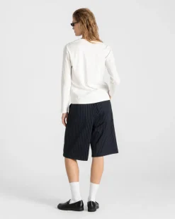 Bermuda Shorts Navy Pinstriped dame
