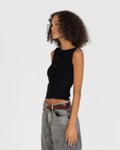 Bottoned Top Black