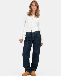 Buttoned Langærmet Top Hvid