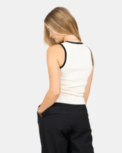 Contrast Tank Top White