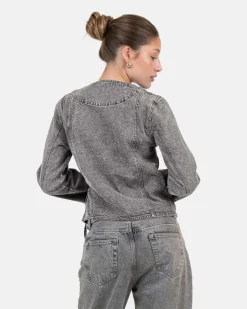 Denim Tie Shirt Washed Grey