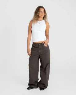 Extra Baggy Denim Jeans Brown