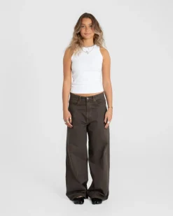 Extra Baggy Denim Jeans Brown