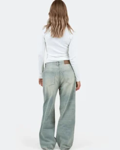 Extra Baggy Denim Jeans Light Blue Vintage Wash