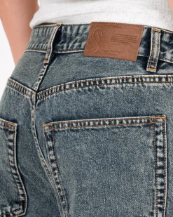 Extra Baggy Denim Jeans Mid Blue Vintage Wash