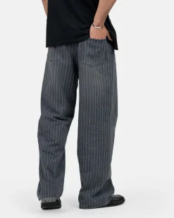 Extra baggy Denim Washed Pinstripe