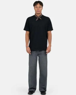 Extra baggy Denim Washed Pinstripe