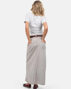 Front Slit Skirt Light Grey