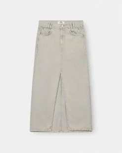 Front Slit Skirt Light Grey