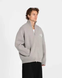 Full-zip Sweater Light grey