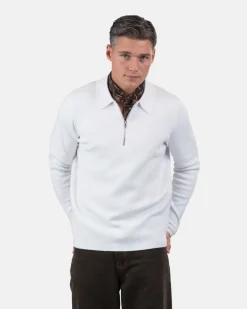 Half zip polo Hvid