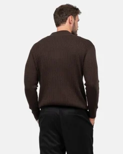 Half Zip Strik Brun
