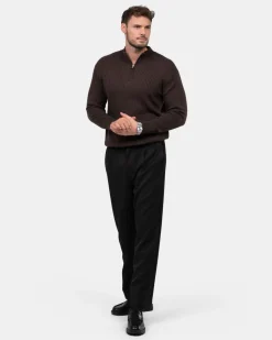 Half Zip Strik Brun
