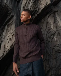 Half Zip Strik Brun