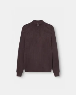 Half Zip Strik Brun