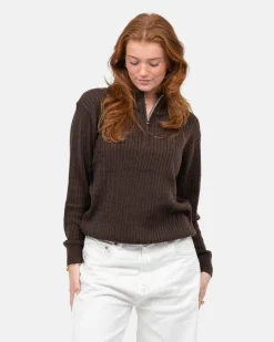 Half Zip Strik Brun