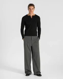 Henley Long Sleeve Black