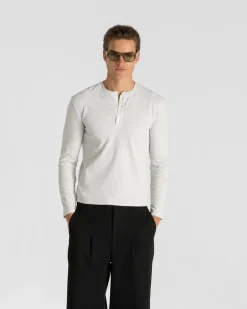 Henley Long Sleeve Heather Grey