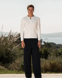 Henley Long Sleeve White