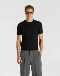 Henley Short Sleeve Black