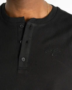 Henley Tank Top Black