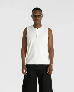 Henley Tank Top White