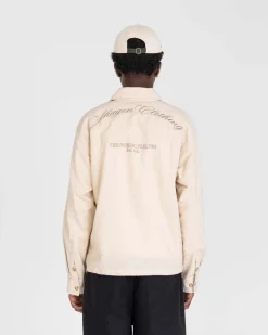Hør Jakke Beige