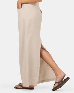 Hør Nederdel Beige