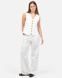 Hør Suitpants Hvid