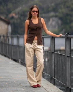 Hørbukser Lavtaljede Beige