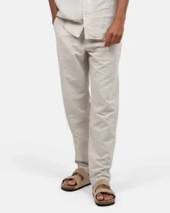 Kortærmet Hørskjorte Beige