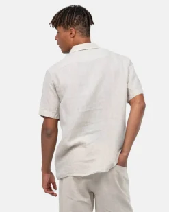 Kortærmet Hørskjorte Beige