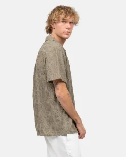 Kortærmet Jacquard Skjorte Army