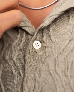 Kortærmet Jacquard Skjorte Army
