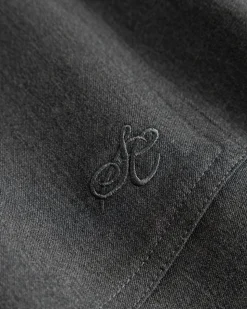 Kortærmet Jacquard Skjorte Cremehvid